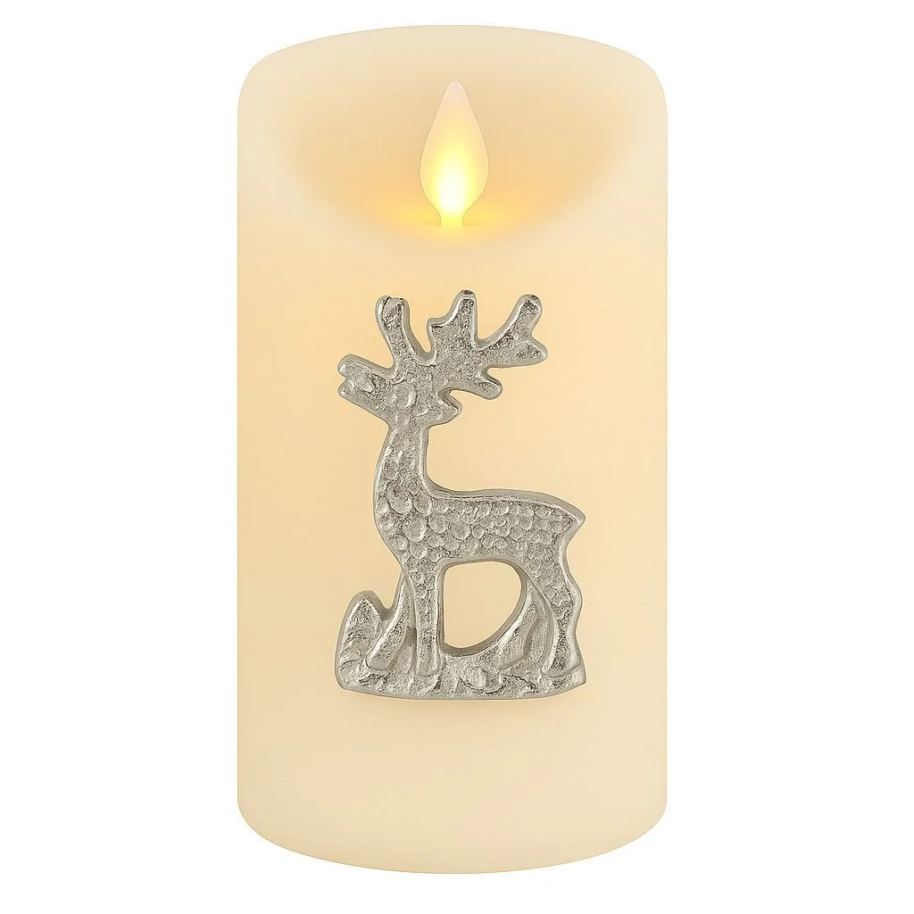 Kerzenpin „Caloge F“ – 6 cm, Silber, Handgefertigt
